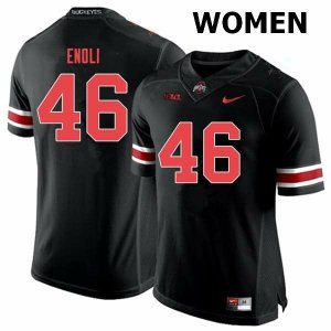 NCAA Ohio State Buckeyes Women's #46 Madu Enoli Black Out Nike Football College Jersey YDG2745XU